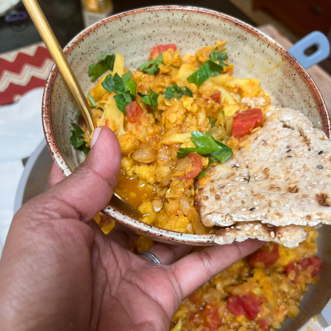 Moroccan Spiced Cauliflower and Lentils