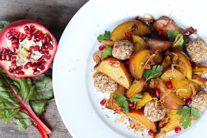 roasted golden beets with zaatar-spiced labneh