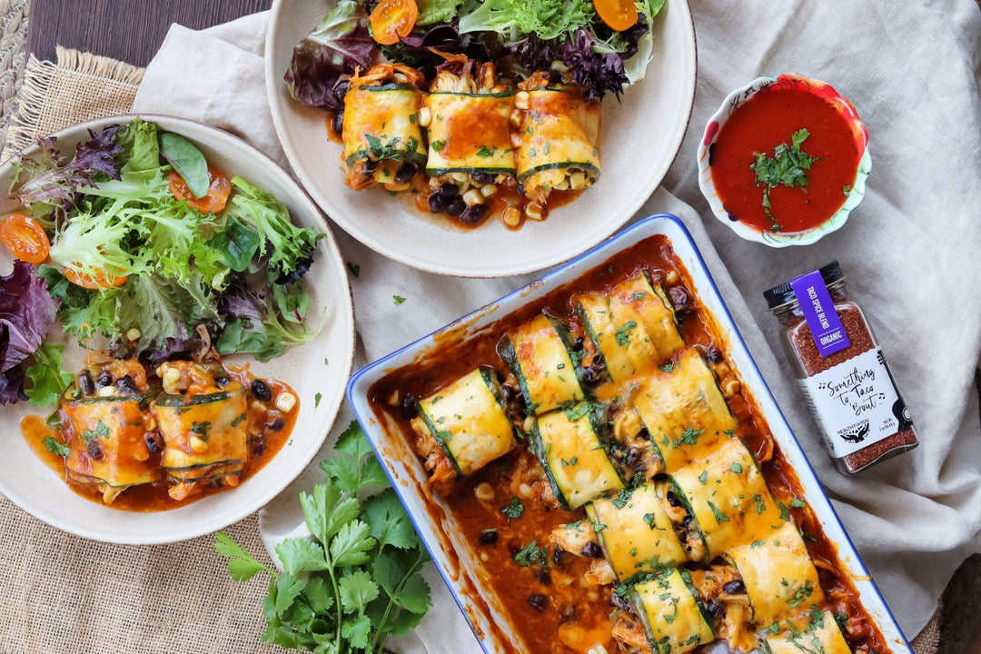 Zucchini Pinwheel Enchiladas