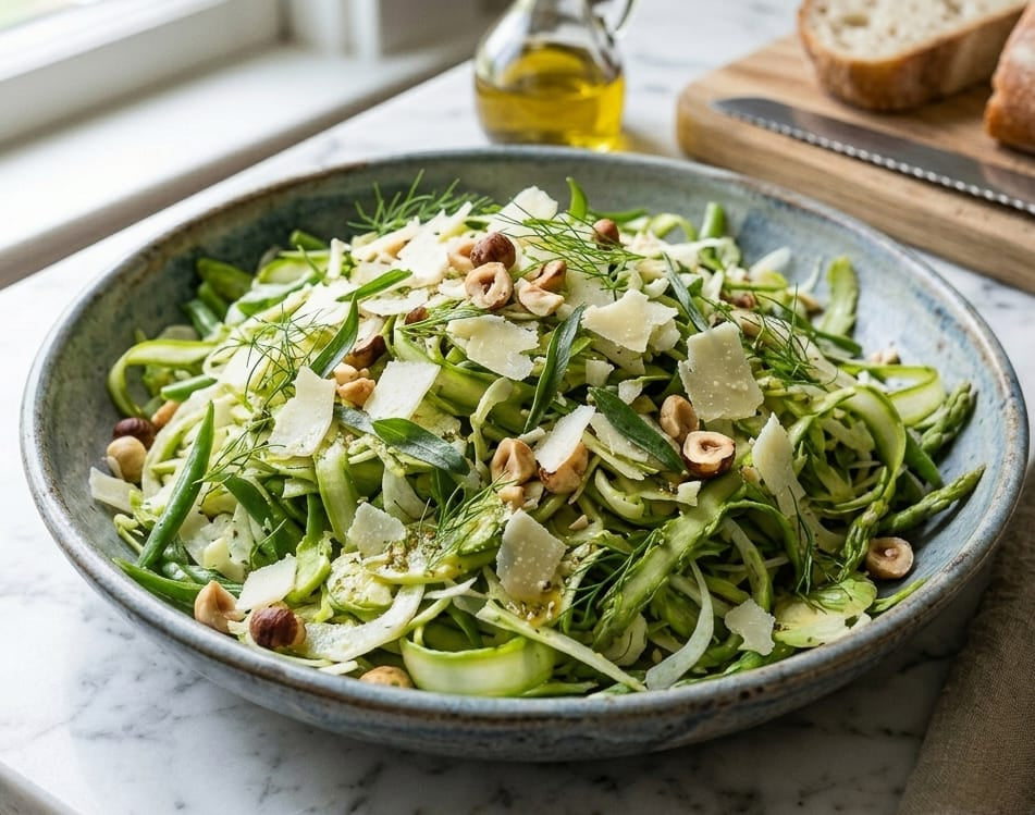 Shaved Asparagus, Fennel & Brussels Sprout Salad