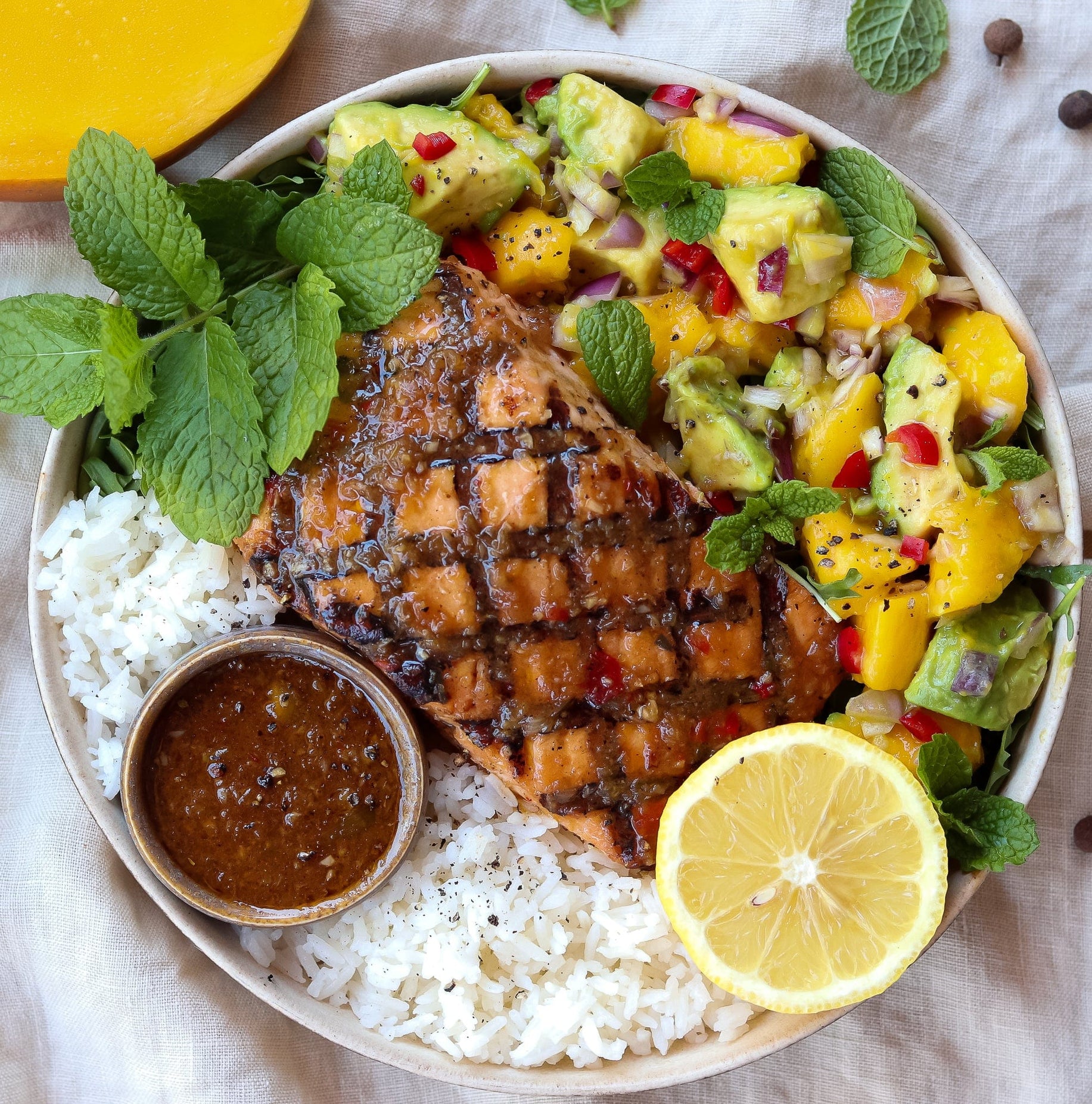 Jerked Salmon with Island Salsa Organic Jamaican Jerk Spice