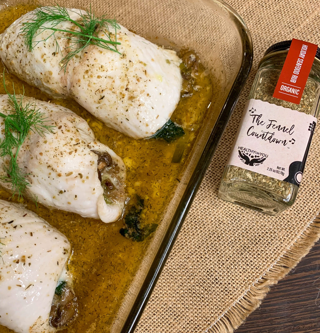 Mushroom and Fennel Stuffed Sole