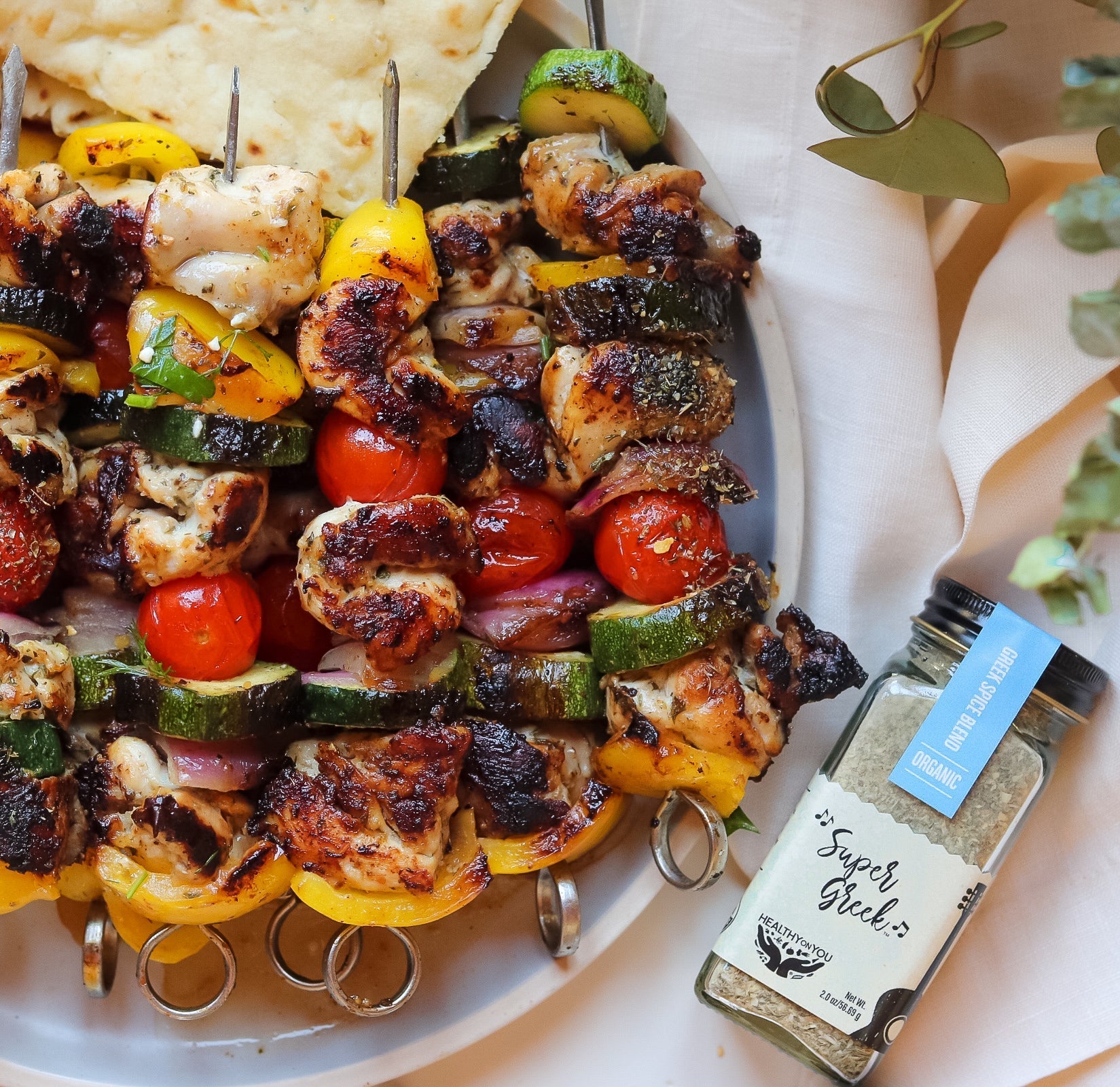 Super Greek Chicken Kabobs