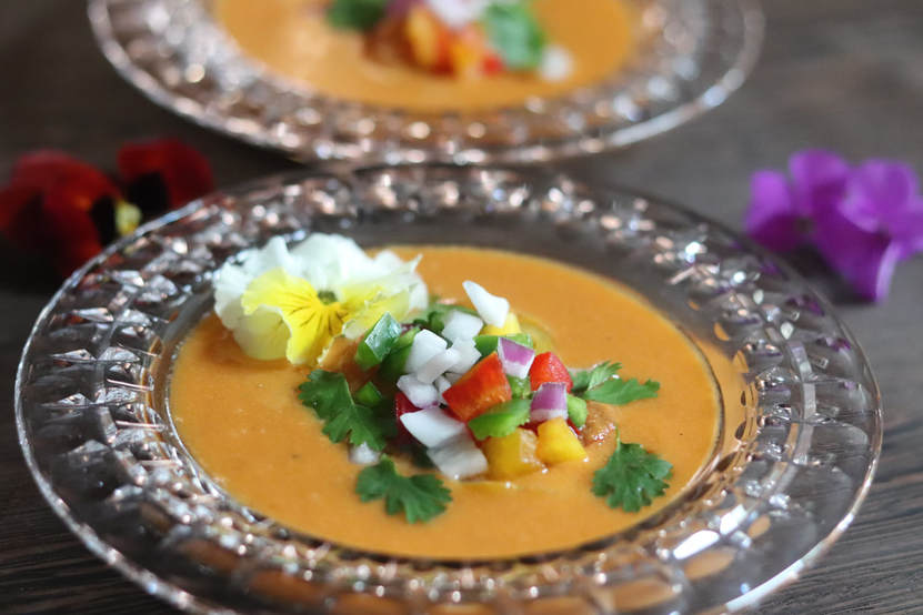 Heirloom Tomato and Watermelon Gazpacho Soup