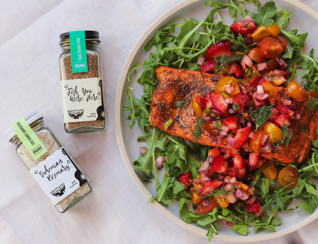 Air Fryer Salmon with Strawberry Salsa
