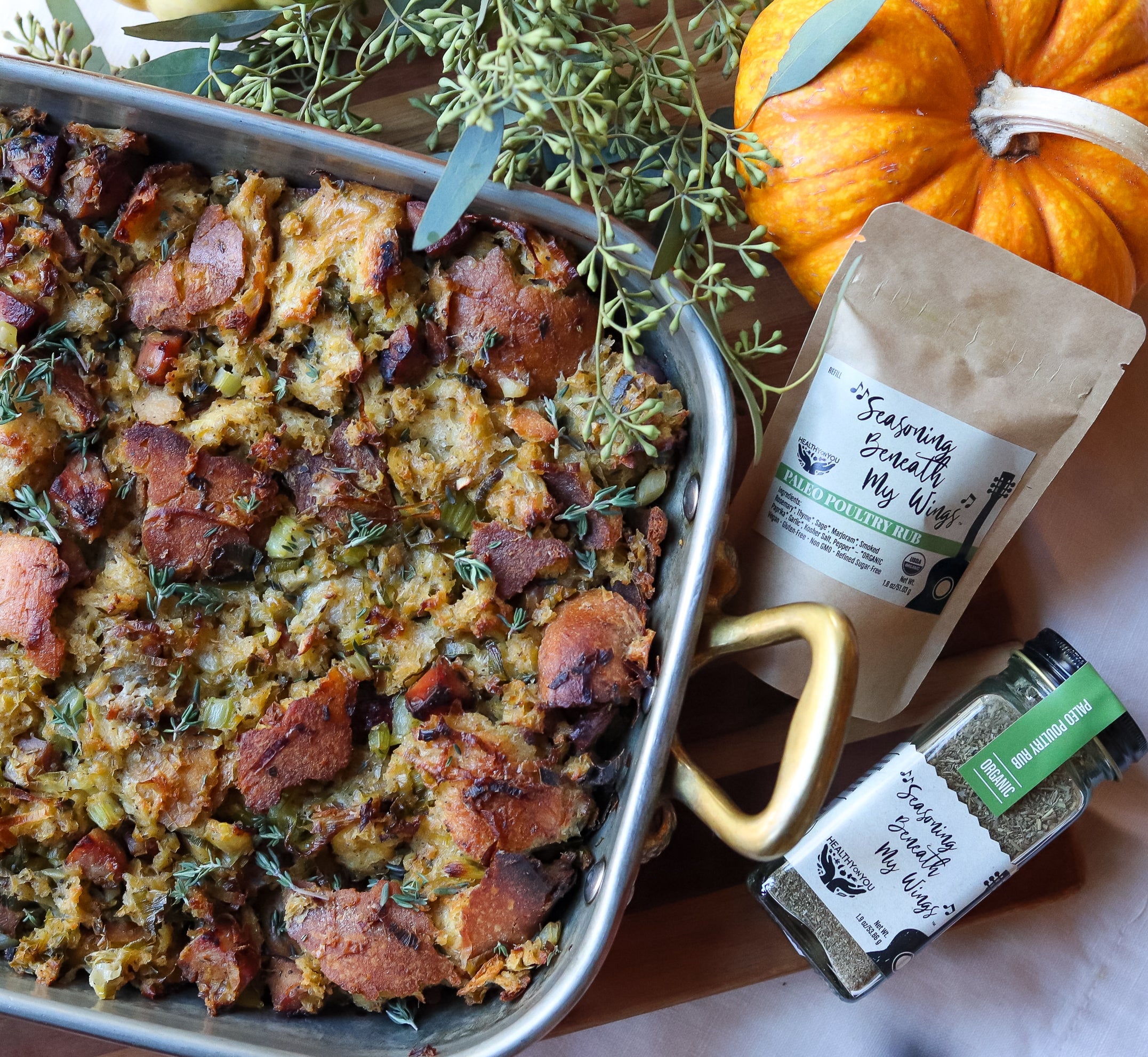 Sourdough Stuffing with Chicken Apple Sausage