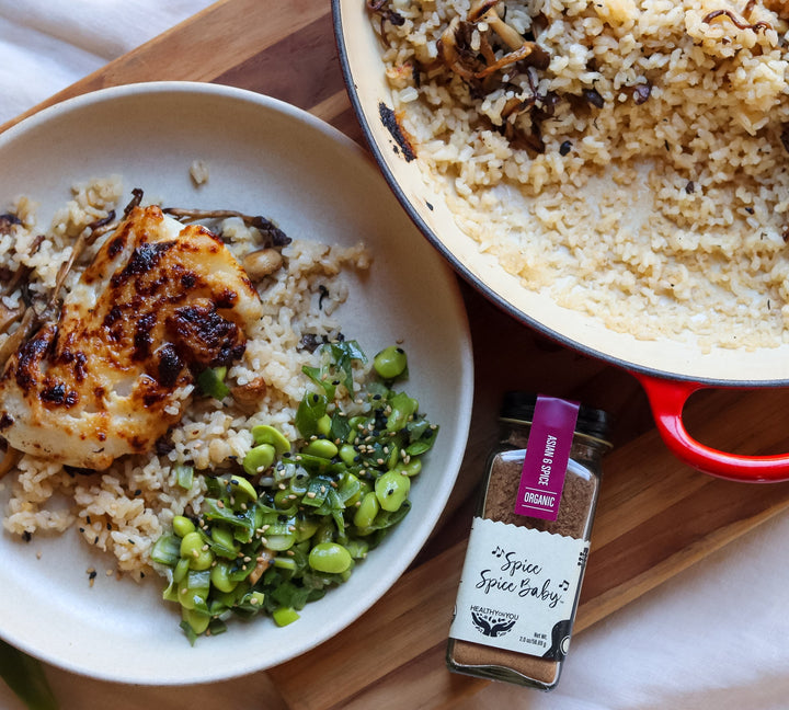 Miso Butter Cod with Mushroom Rice
