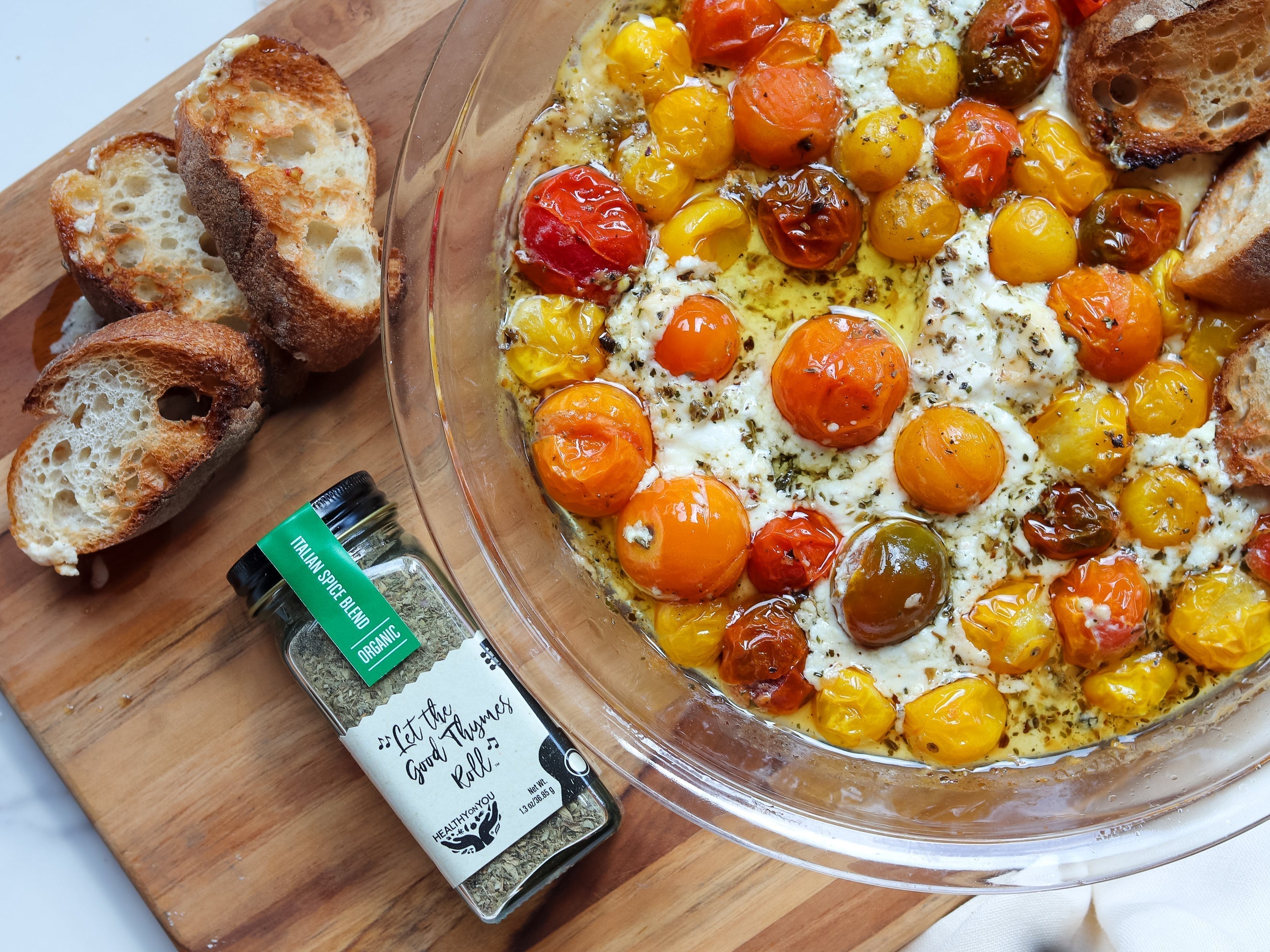 Blistered Tomatoes and Goat Cheese Dip