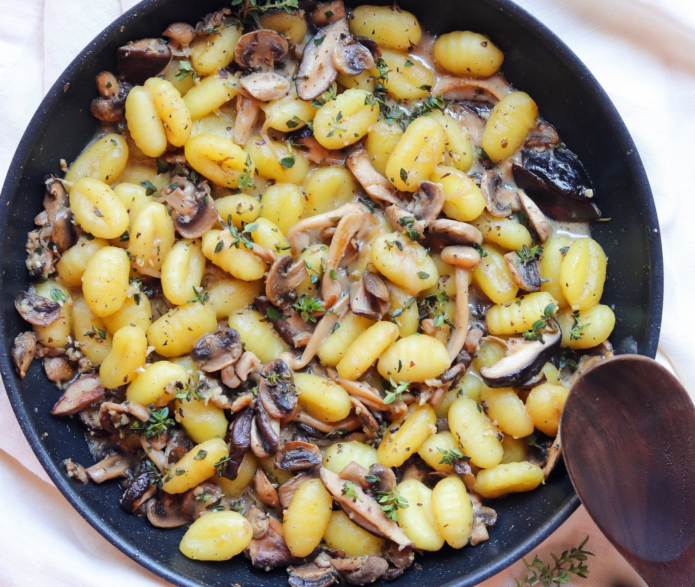 Gnocchi with Sherry Mushrooms and Thyme