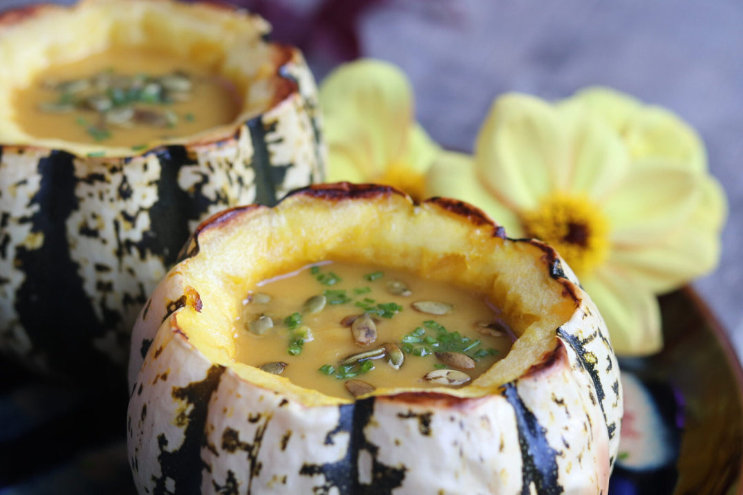 Savory Mushroom Soup in Squash Bowls