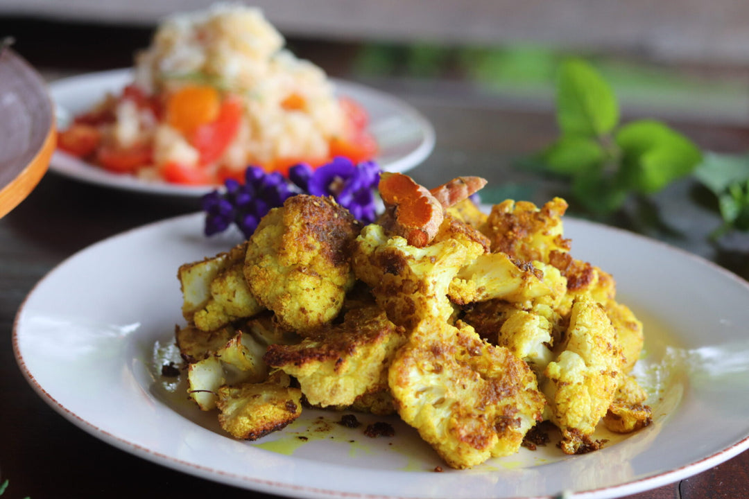 Turmeric Ginger Roasted Cauliflower