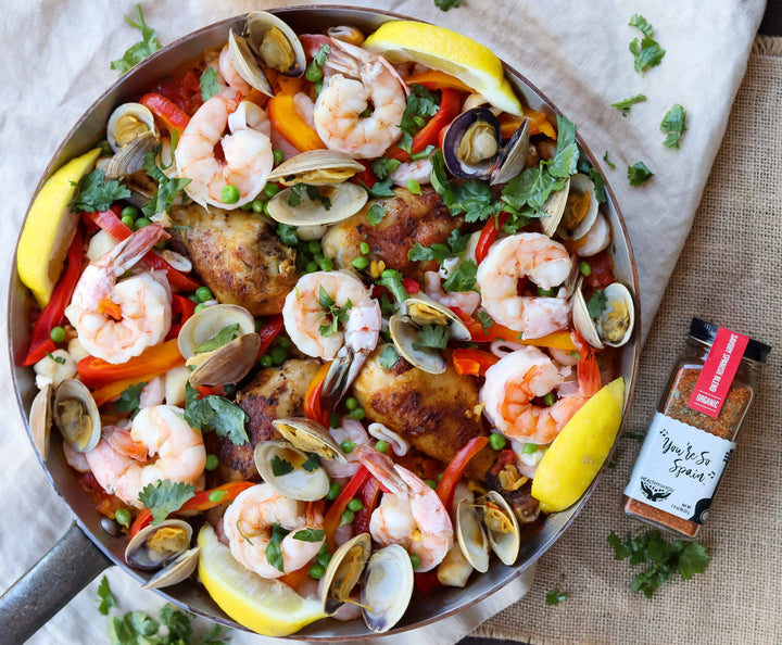 seafood and chicken paella