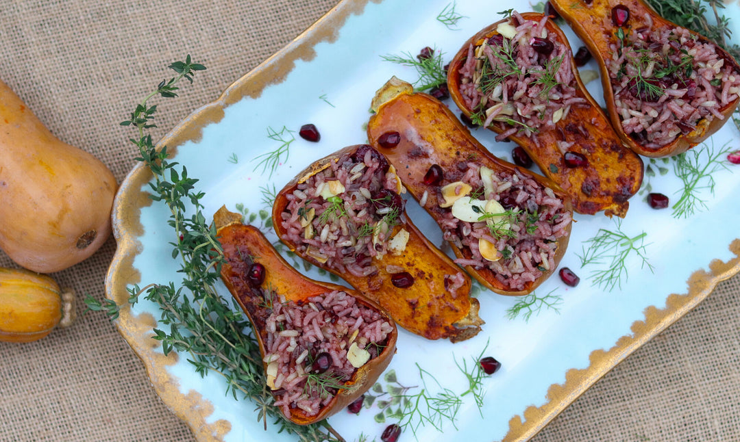 Wild Rice Stuffed Honeynut Squash