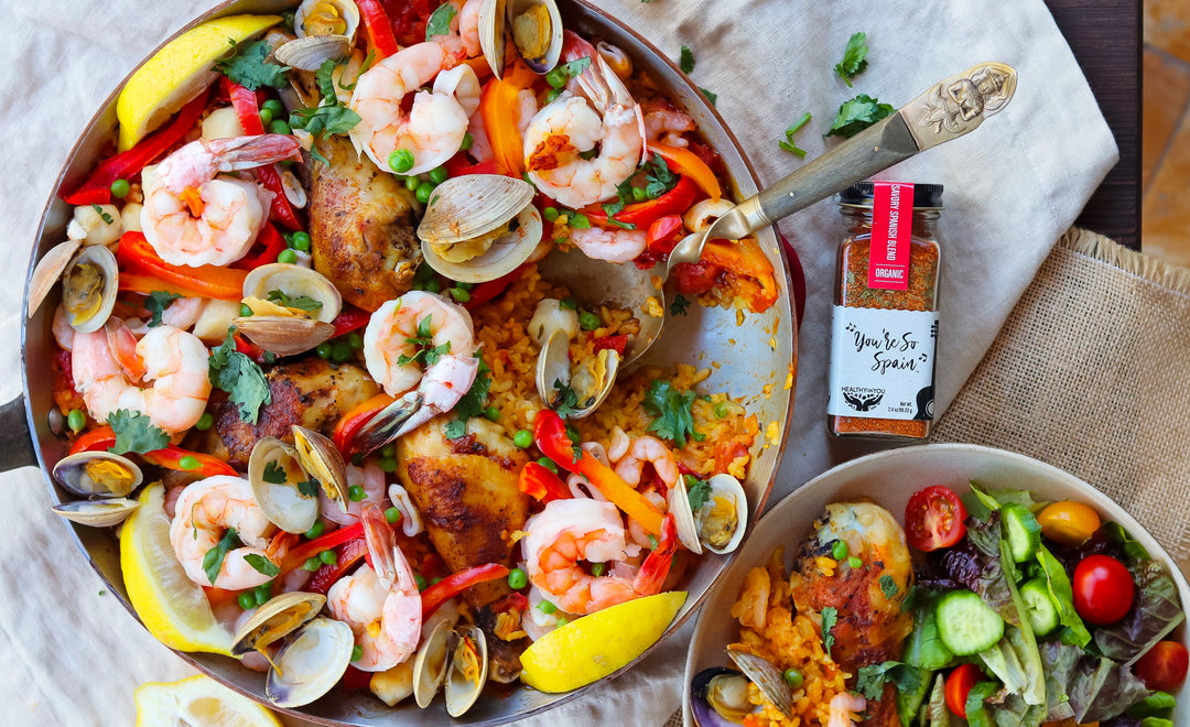 seafood and chicken paella