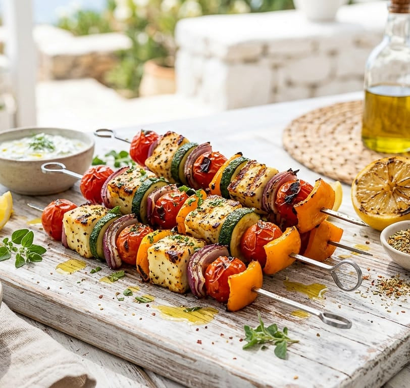 Super Greek Halloumi Kabobs