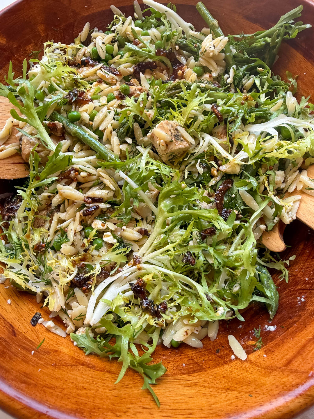 Spring Orzo Salad with Crispy Shallot Dressing