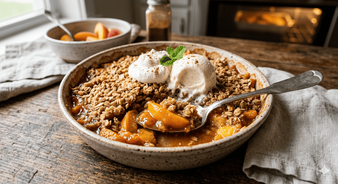 Spiced Peach & Apricot Crisp