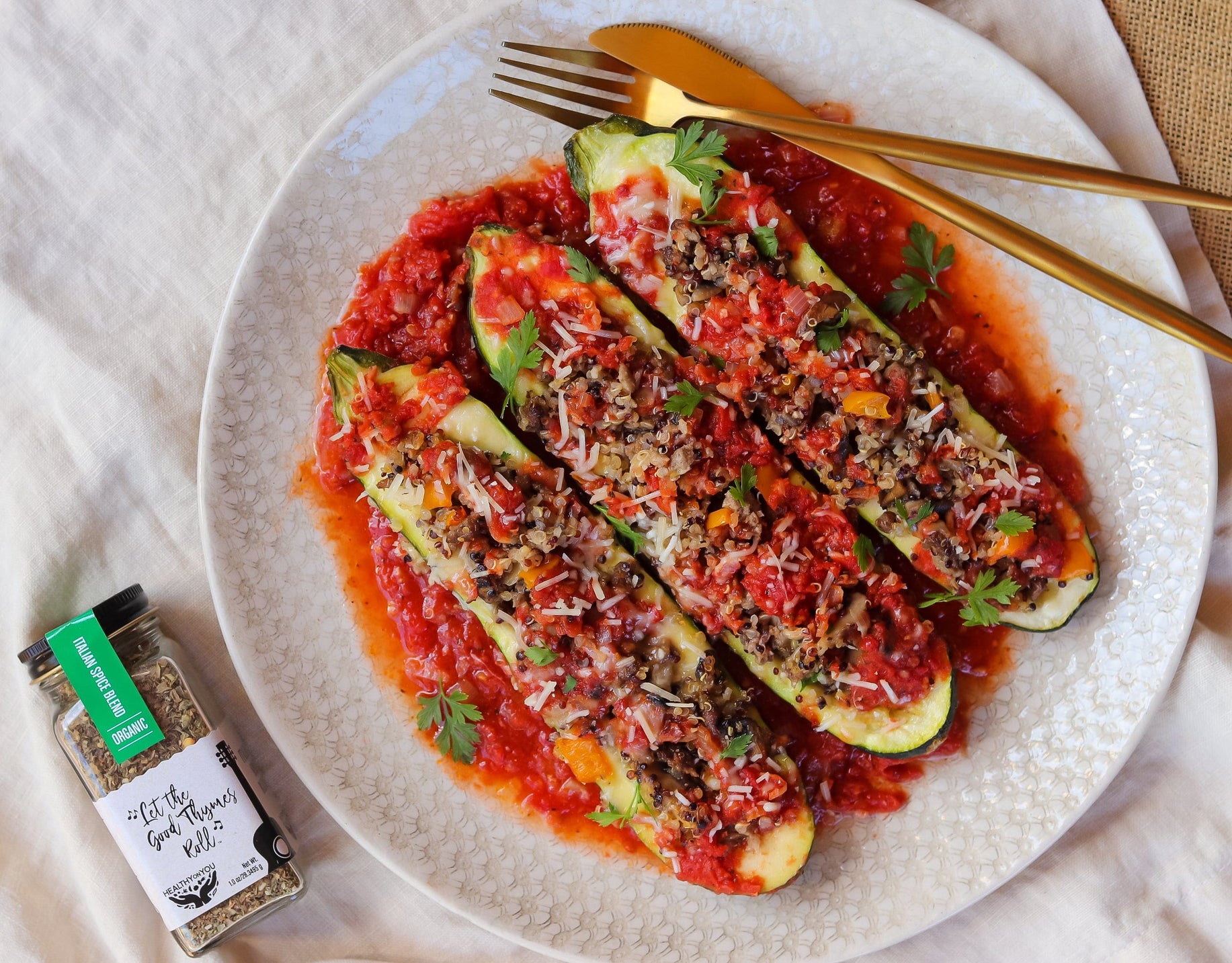Zucchini Love Boats Organic Italian Spice 